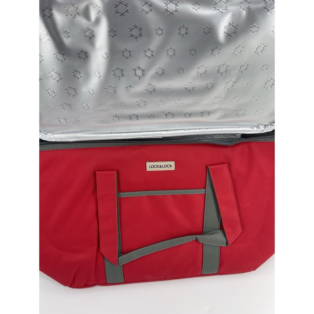 New With Tags Lock & Lock Insulated Cooler Tote Bag Red Thermal Picnic